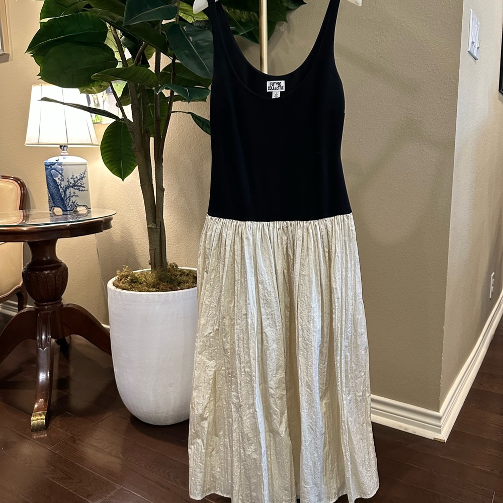 Target Future Collective Elegant Black and Cream Midi Dress